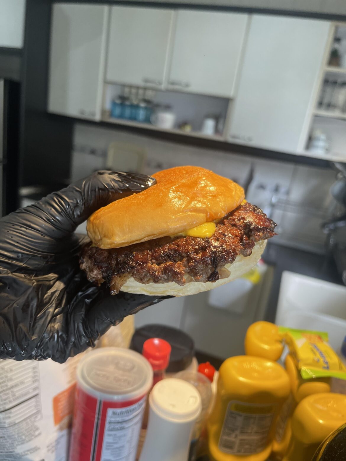Fried Onion Burger at home!