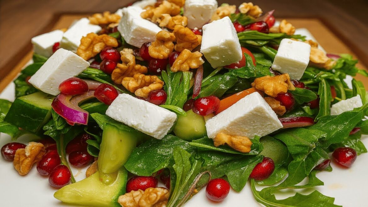 Healthy Arugula Salad with Feta Cheese | Quick & Easy Salad Recipe