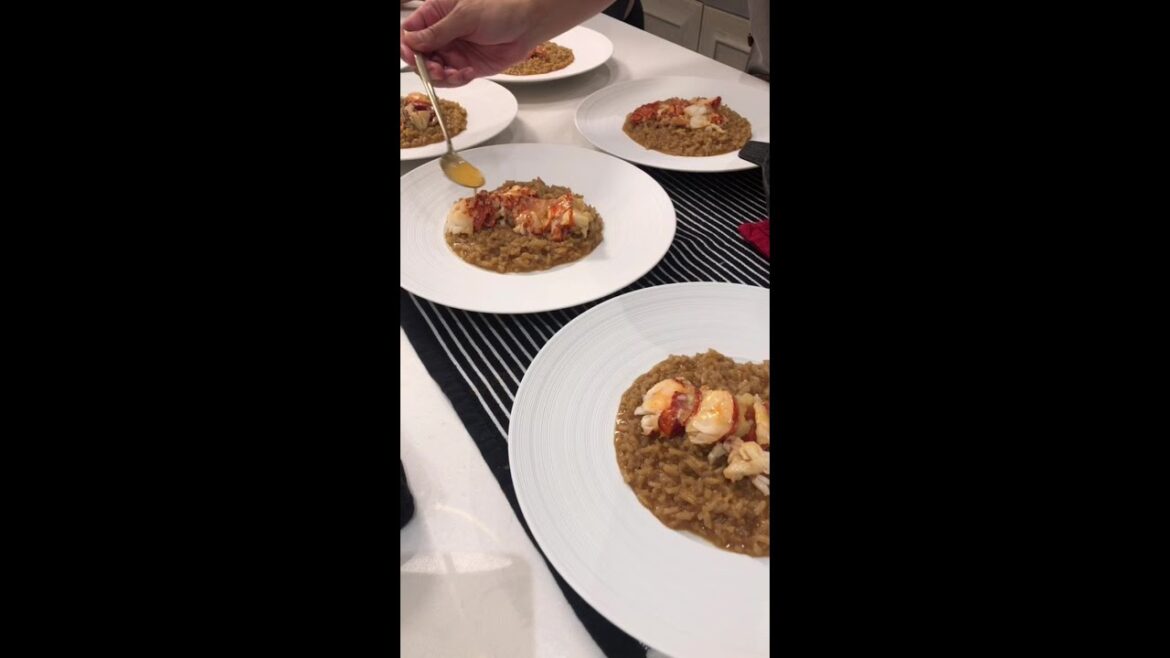 Butter poached lobster risotto because we can be a bit fancy too Butter poached lobster risotto because we can be a bit fancy too