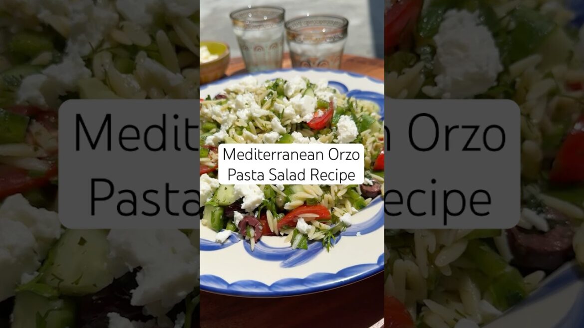 Mediterranean Orzo Pasta Salad! #shorts #pastasalad