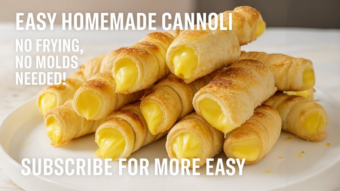 Easy Homemade Cannoli with Custard | No Frying, No Molds Needed!