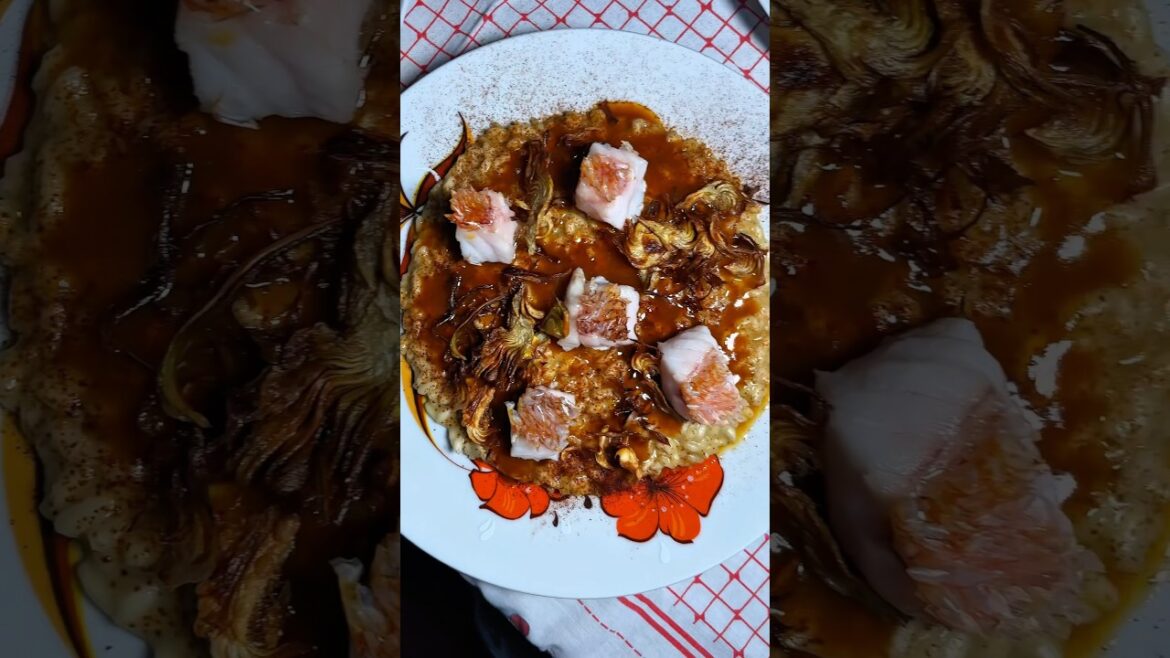 Risotto scorfano, carciofi e pomodori secchi #chefadomicilio #food #cheflife #risotto #primo