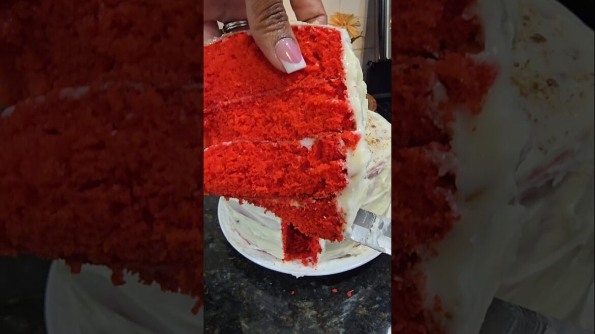 The BEST red velvet cake, made from box cake mix