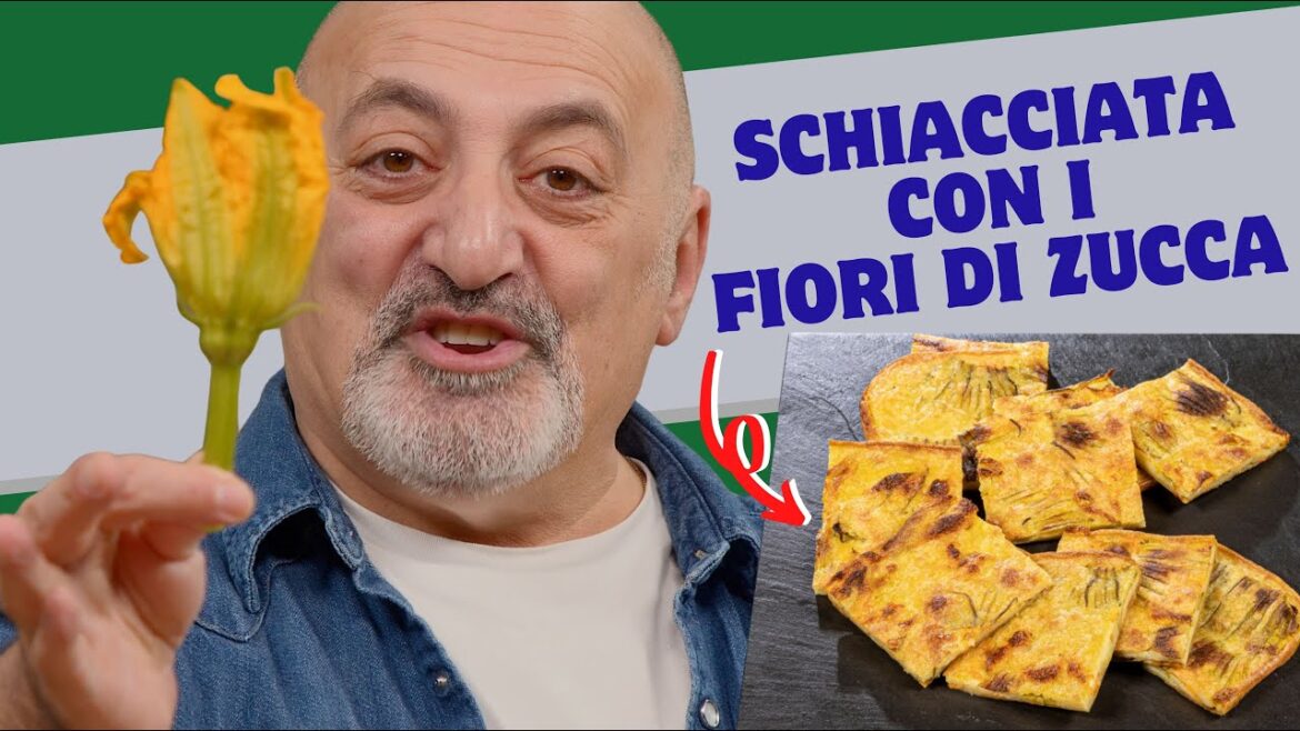 Schiacciata con i fiori di zucca