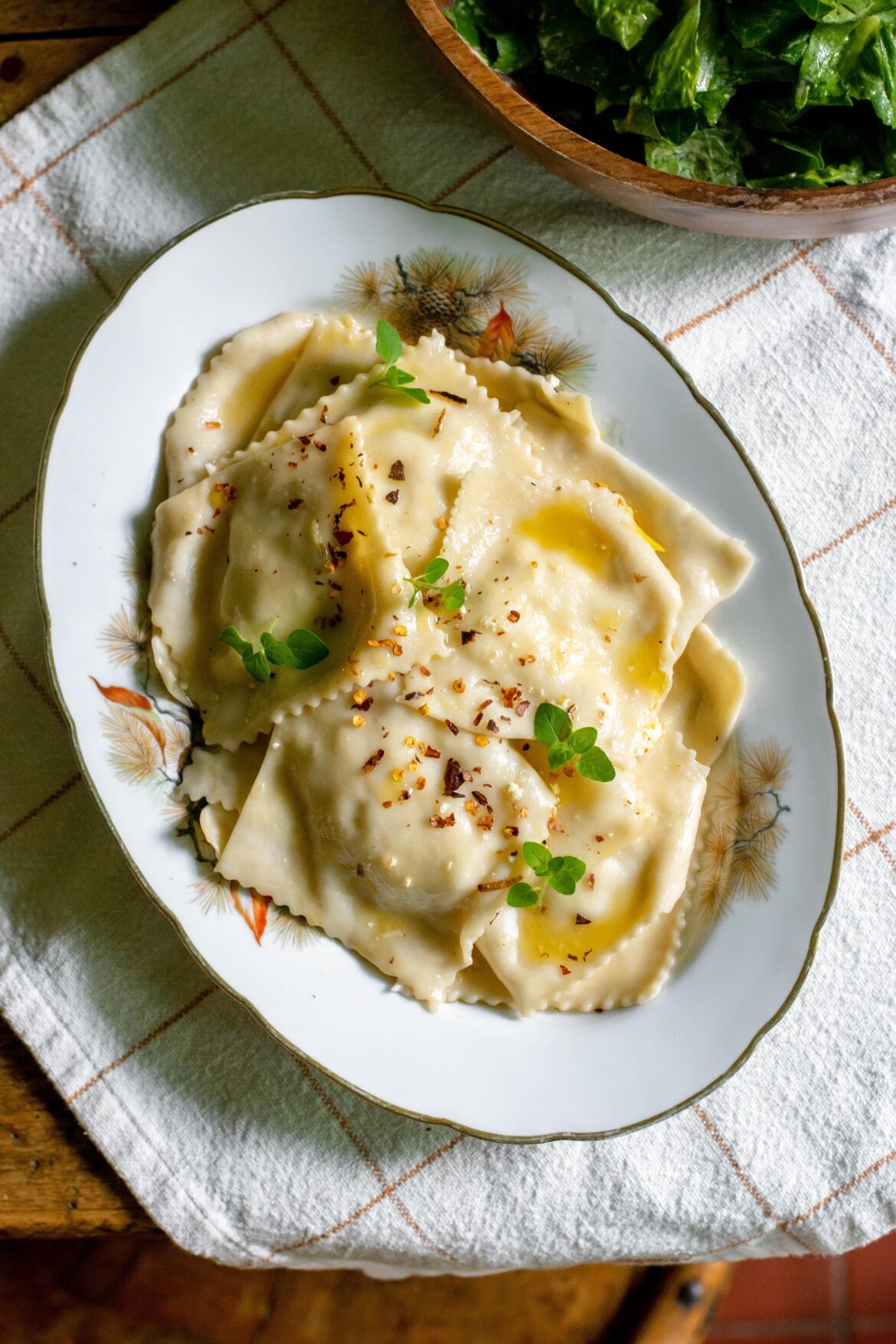 Vegan lemon and ricotta ravioli for a date 💕💕
