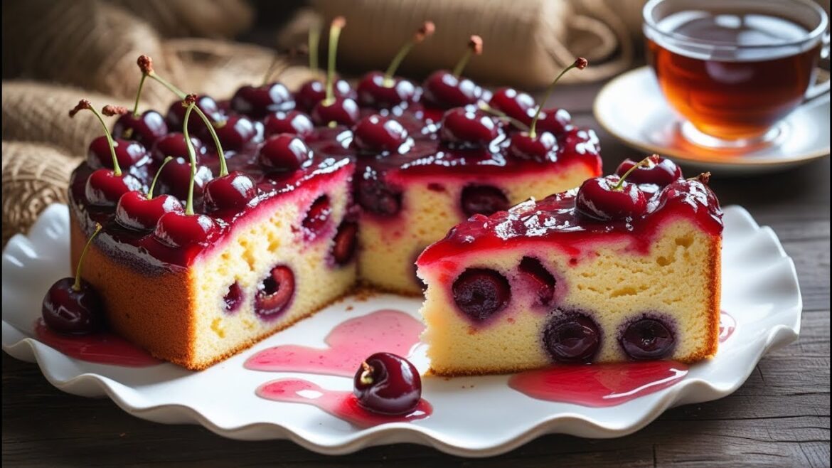 Easy & Fluffy Cherry Cake | A Delicious Match for Any Beverage!