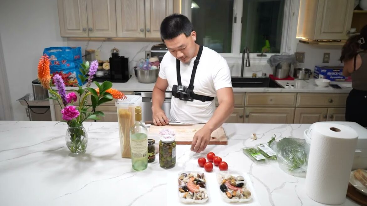 Seafood pasta cooking recipe