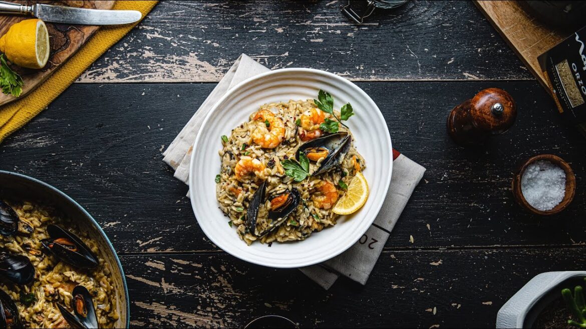 Napolina One-Pot Garlic Butter Seafood Orzo recipe