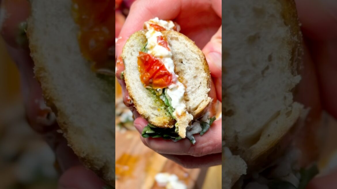 This Burrata Sandwich Will Ruin All Other Sandwiches! #BurrataSandwich #CapreseSandwich #shorts