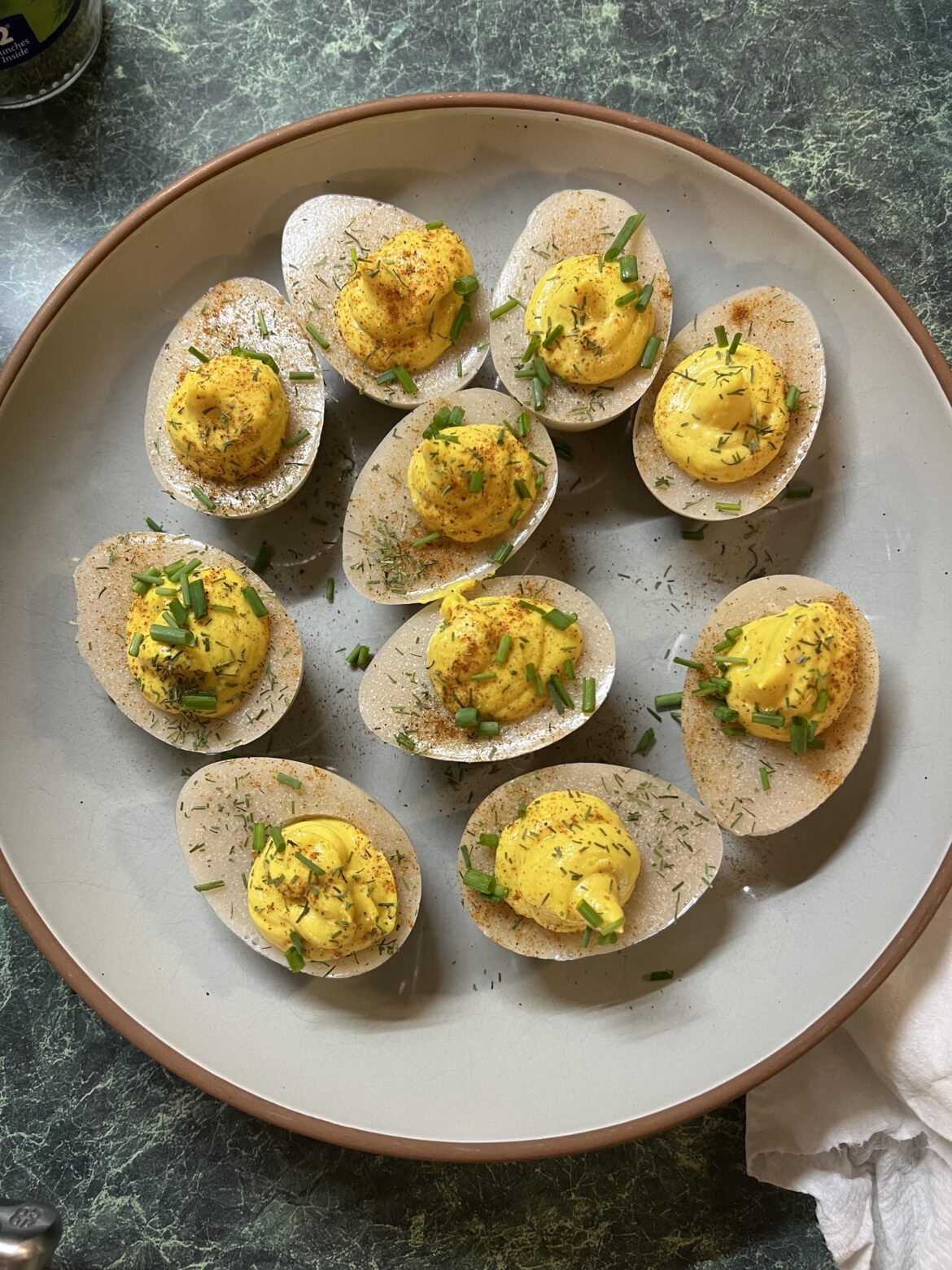 Vegan deviled eggs