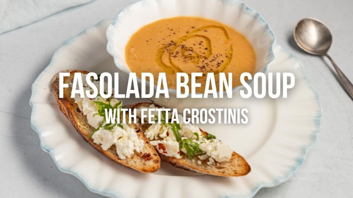 Fasolada Bean Soup with Fetta Crostinis Fasolada Bean Soup with Fetta Crostinis