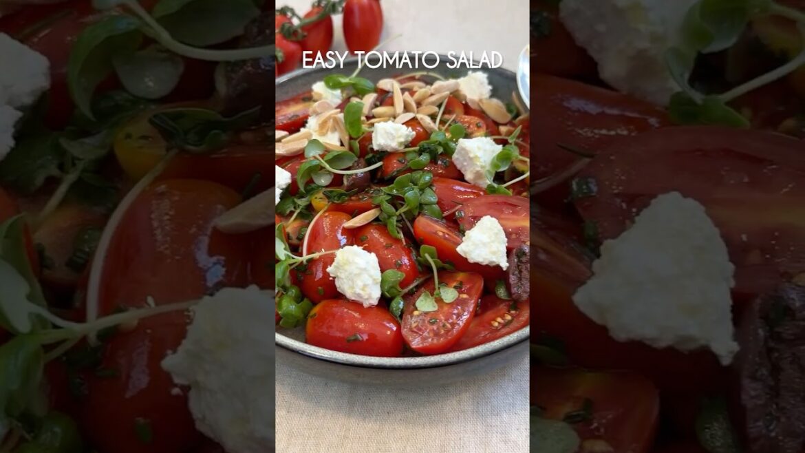 Easy Tomato Salad with Feta & Herbs #tomato  #salad  #recipe