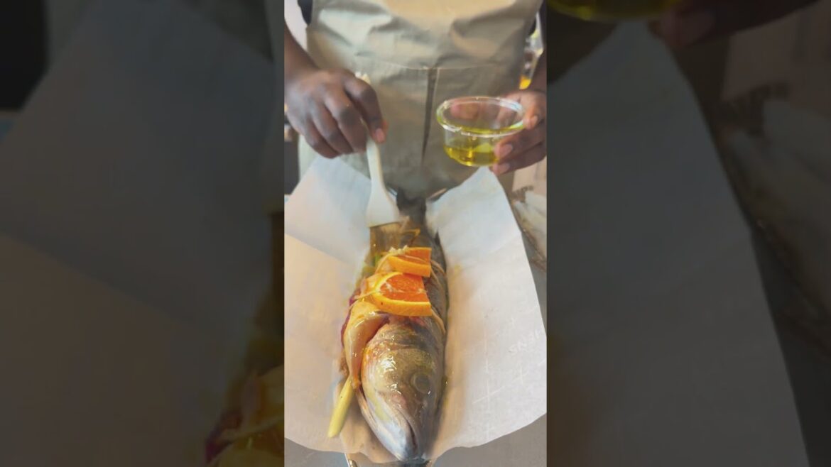 Tonight we're having branzino fish roast, roasted sweet potato and corn on the cob….