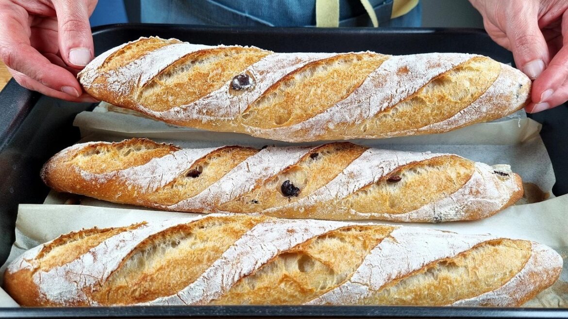 I don't buy bread anymore! The new perfect recipe for OLIVE baguettes