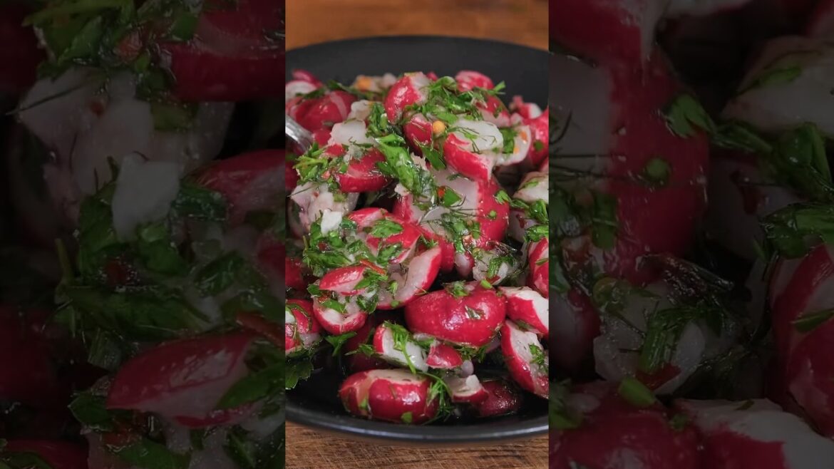 Smashed Radishes Salad #radish #recipe