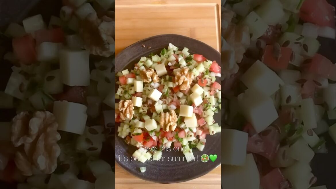 "Summer Tomato Cucumber Salad - Just 4 Ingredients!