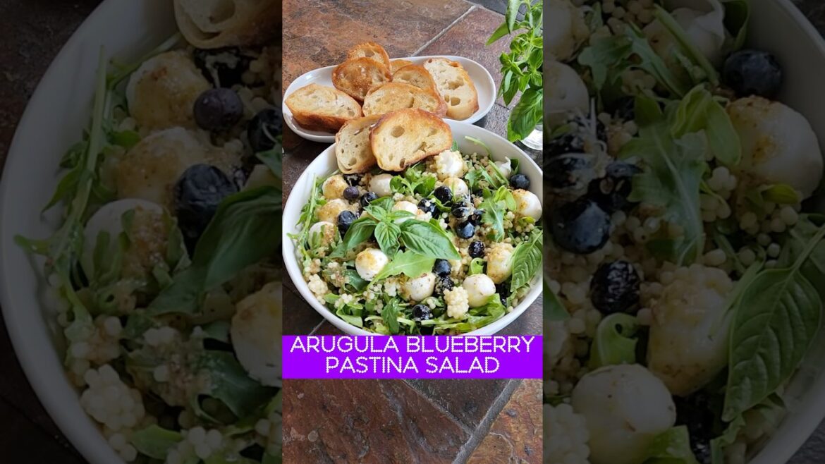 Simple Italian Arugula Blueberry Pastina Salad