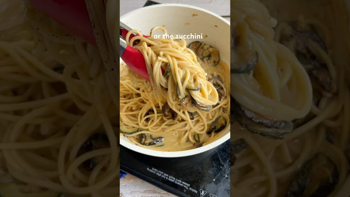 I can’t stop making pasta w every ingredient in my fridge - zucchini pasta - spaghetti alla nerano