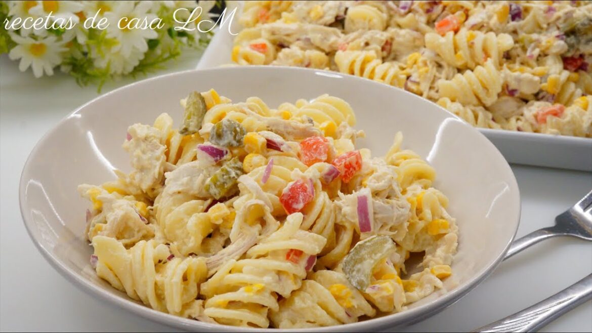 ¡Ensalada de pasta y pollo fácil y deliciosa que tienes que probar!