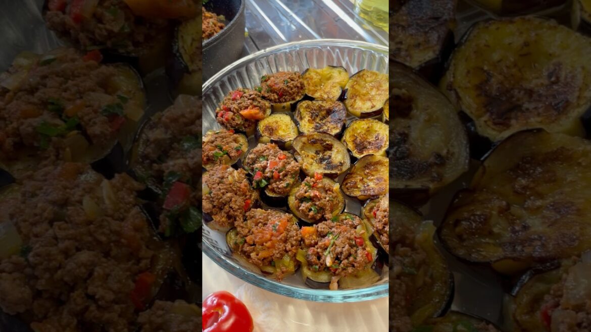 Karnıyarık Turkish filled Eggplant #karnıyarık #turkishfood #turkishrecipe #eggplantrecipe