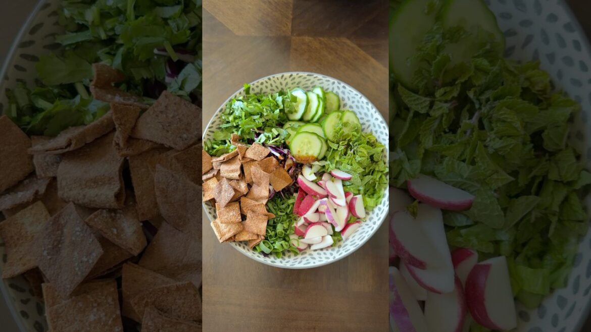 Day 9: Lebanese Fattoush Salad | 10 Days 10 Salads Series Middle Eastern Fresh Herby Salad