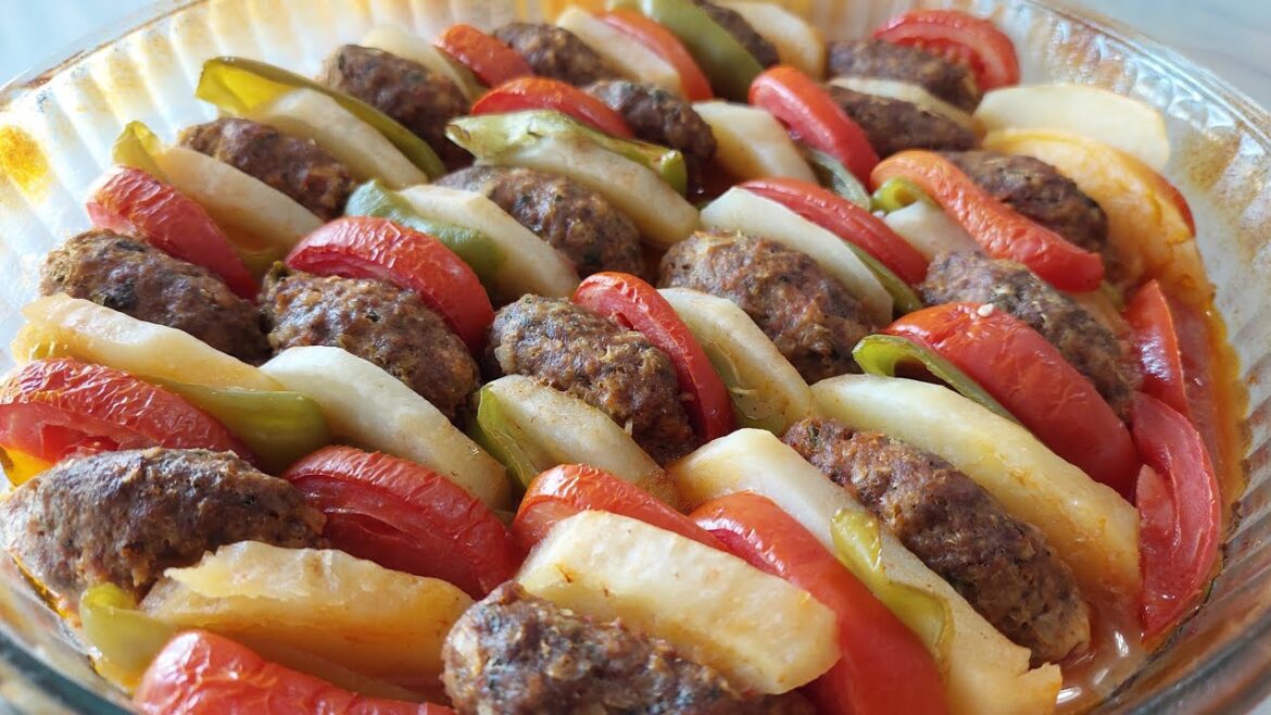 Oil Free Oven Cooked Mutton Kebab With Vegetables