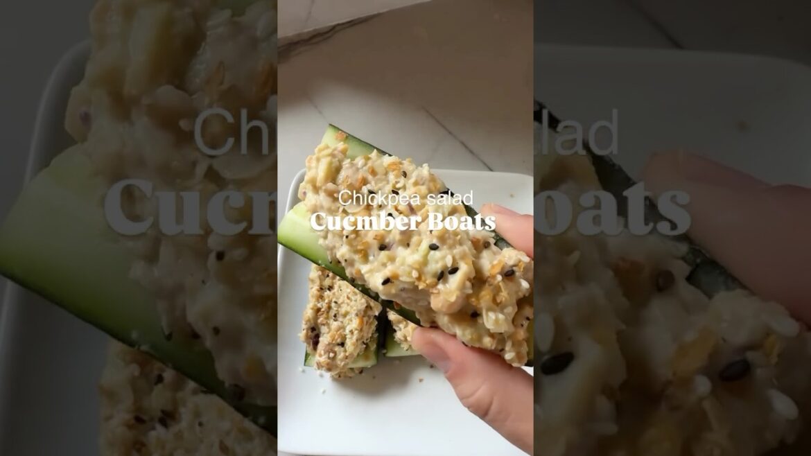 I can’t stop eating these Chickpea Cucumber Boats! #veganrecipes #chickpeas #plantbased