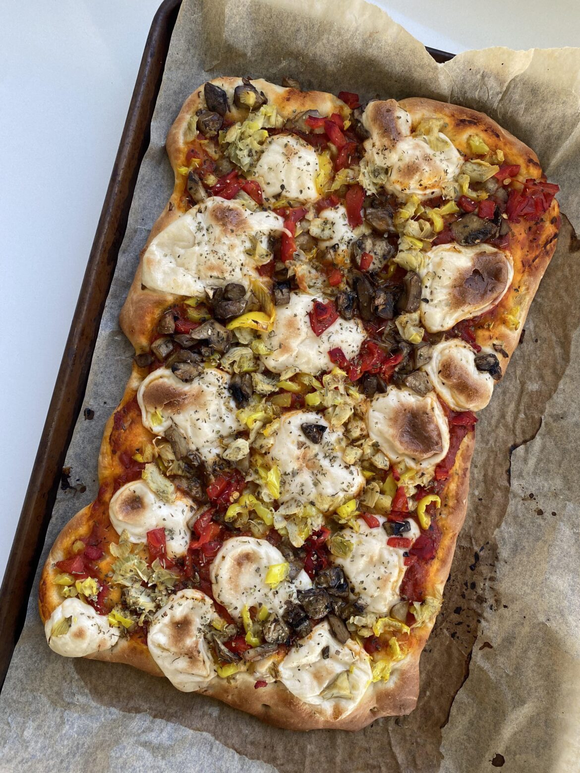 Not the prettiest pizza I’ve ever made, but it is probably the best mozzarella recipe I’ve tried.