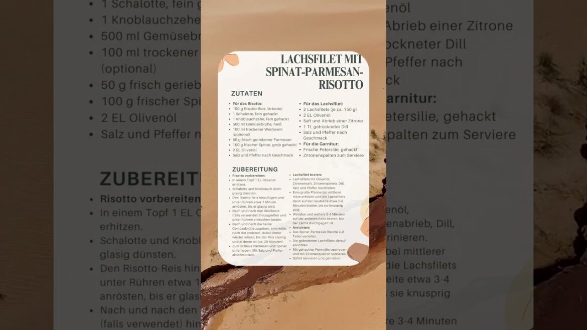 Lachsfilet mit Spinat Parmesan Risotto #essen #healthyfood #food