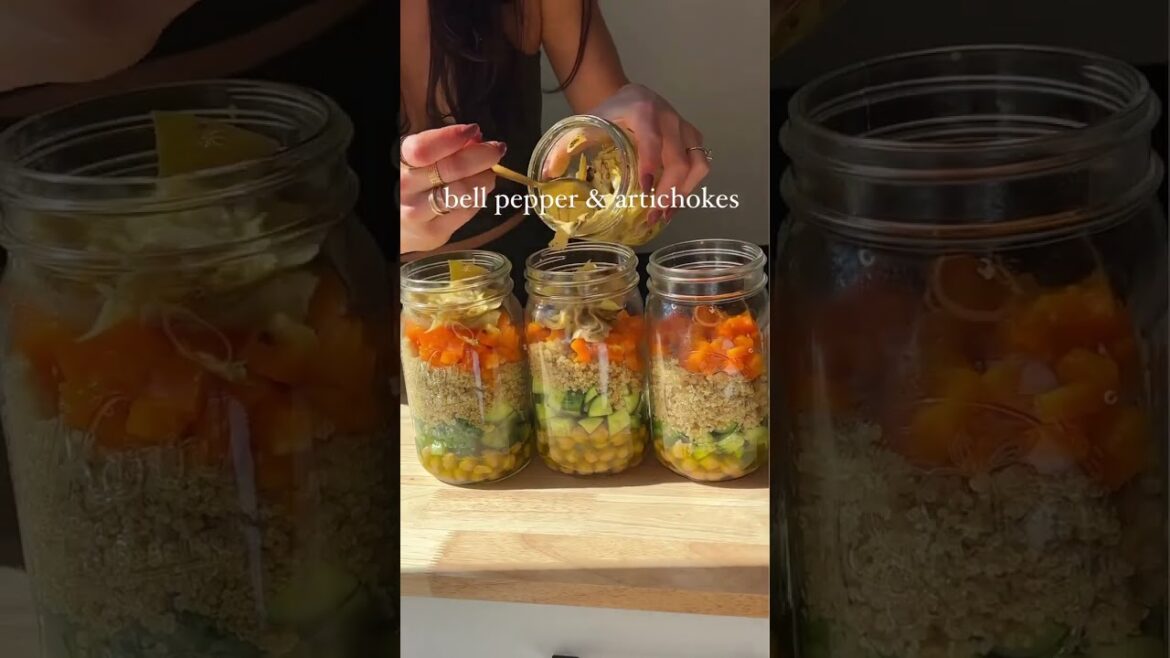 This salad hits on all levels. Its Greek inspired and is my go to healthy lunch. Salad jars This salad hits on all levels. Its Greek inspired and is my go to healthy lunch. Salad jars
