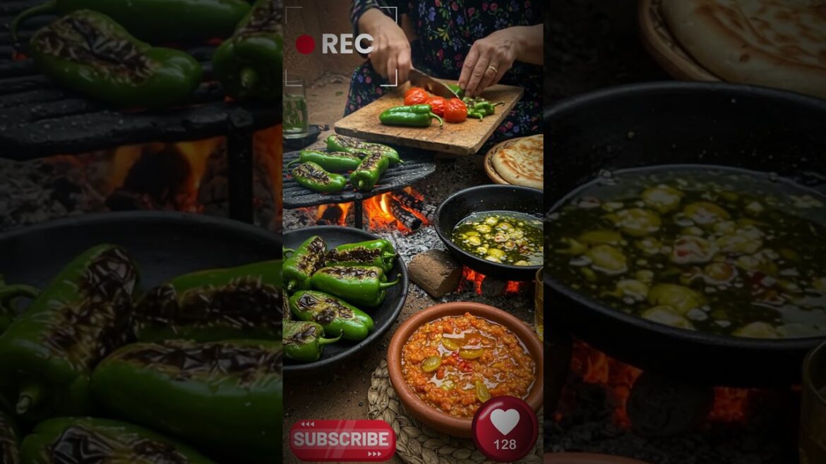 سلطة مشوية مغربية (شطو طماطم وفلفل) #food  #shortvideo  #shorts  #short