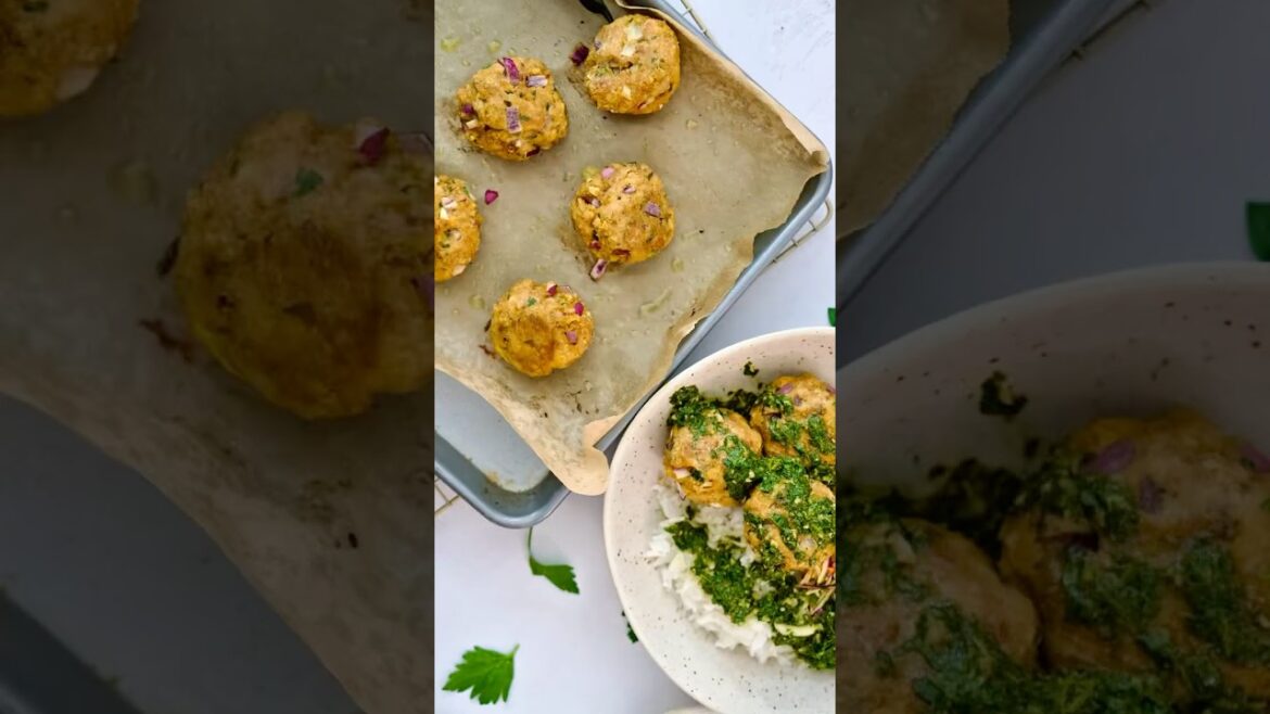 Simple Herby Meatball Bowl! [Recipe in Description] #meatballrecipe #sheetpandinner #glutenfree