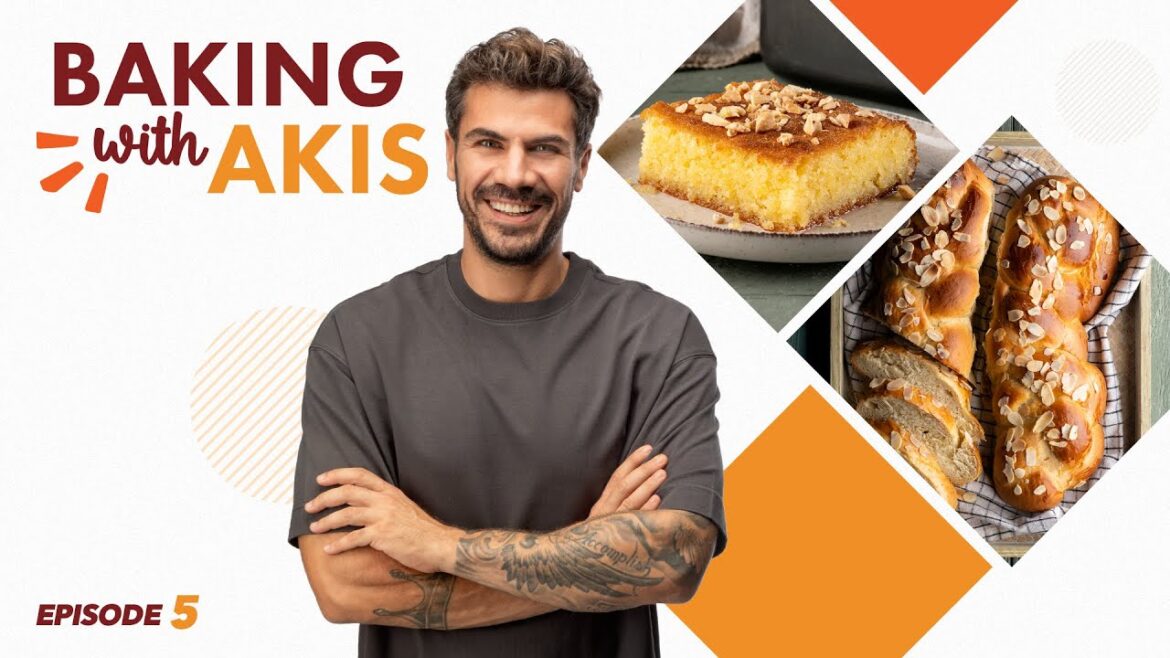 Greek Syrup Almond Cake & The Speediest Greek Sweet Bread – Tsoureki | Baking With Akis | Episode 5