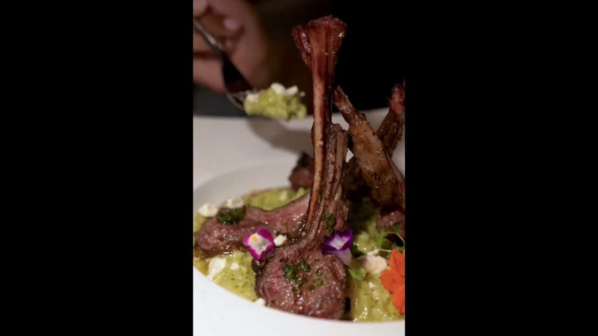 Risotto al Pesto con Costillas de Cordero | Receta Gourmet Fácil y Deliciosa #short