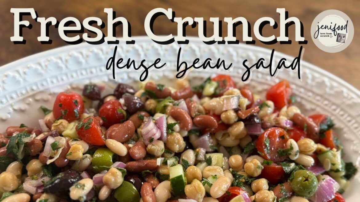 Mediterranean Crunch Dense Bean salad – So Fresh & Delicious! Mediterranean Crunch Dense Bean salad - So Fresh & Delicious!