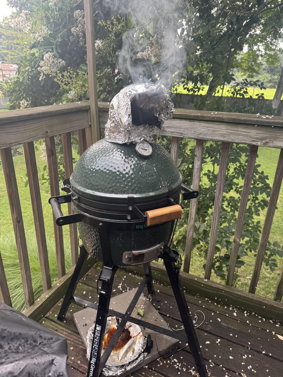 When you don’t have the rain cap and have to improvise