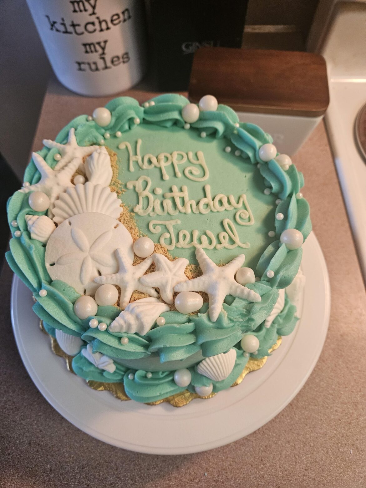 Beach themed cake by me