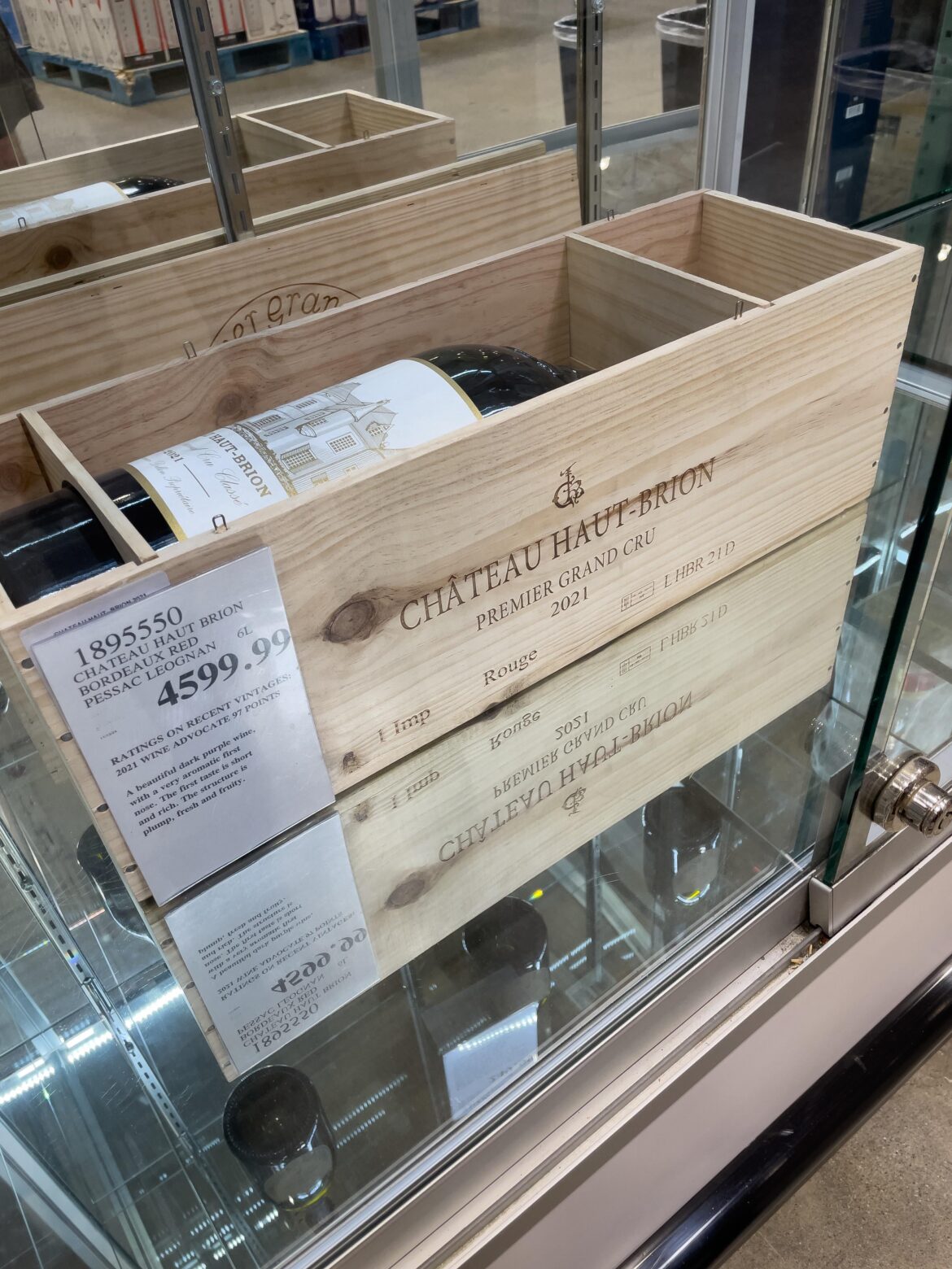 Spotted in an Alaska Costco — 6L bottle of 2021 Château Haut-Brion