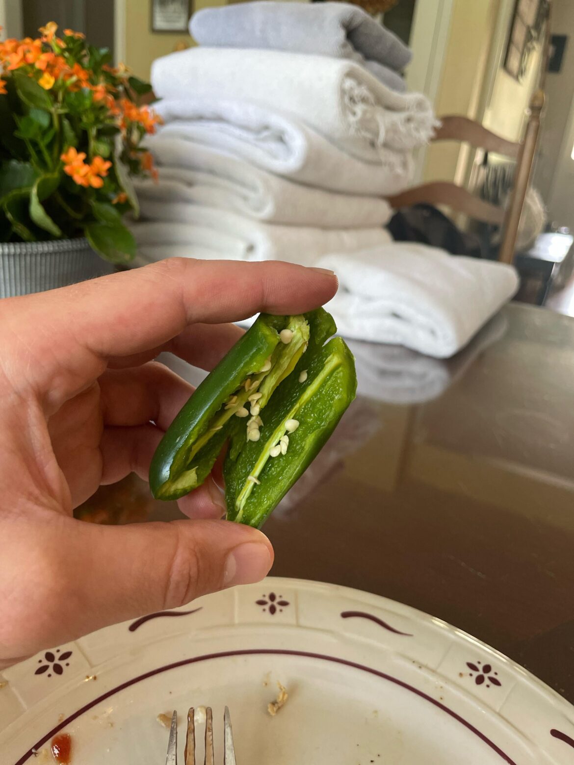 1 bite of my first home grown jalapeño and I’m sweating bullets