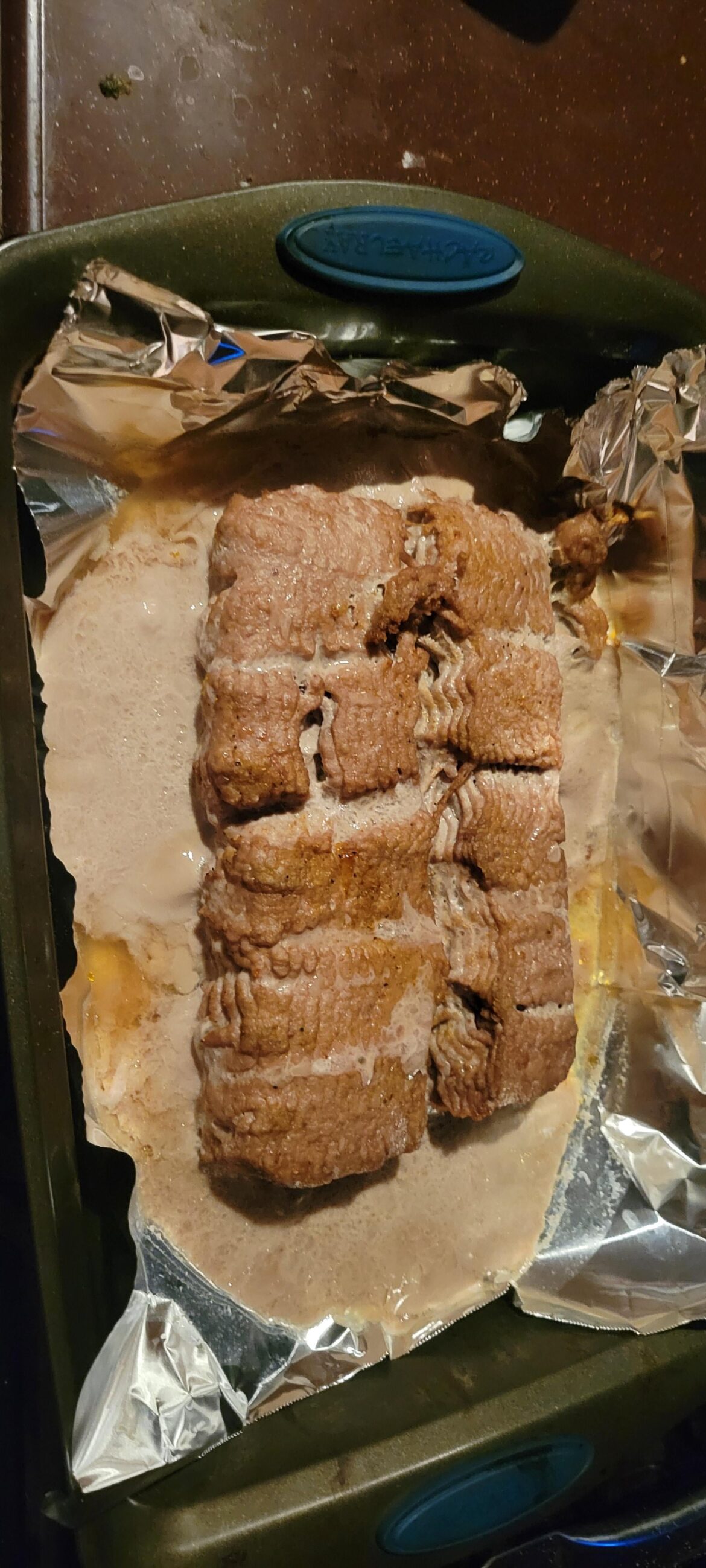 Girlfriend's mother made a baked slab of ground turkey