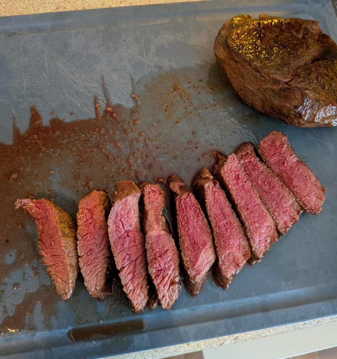 Help! Threw this steak in the sous vide and got drunk. Forgot what temp I set it to but would like to recreate this tomorrow. Any ideas?