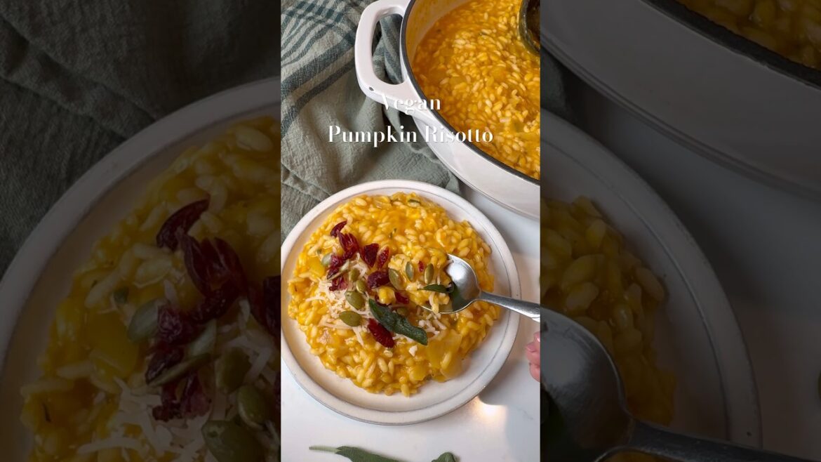 Creamy, rich, and savory Vegan Pumpkin Risotto makes for the best fall dish!