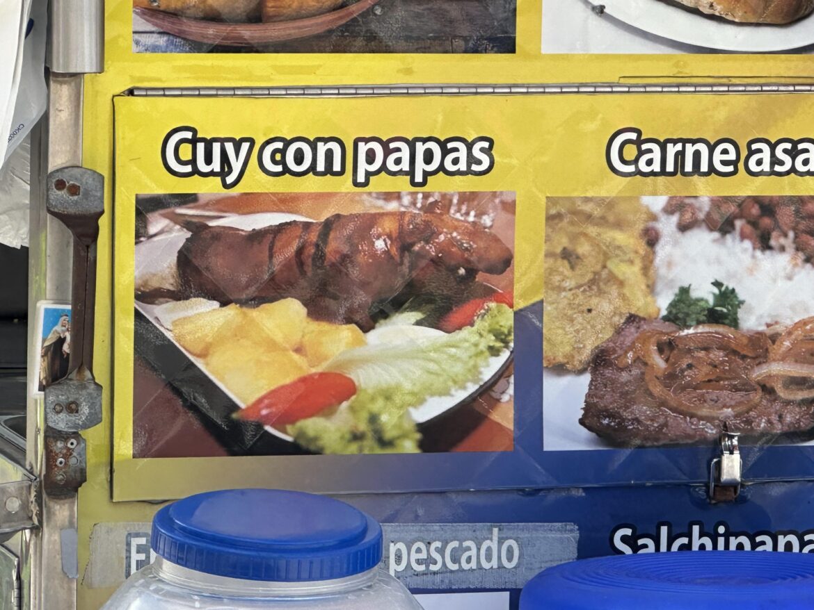 Cuy sold at food trucks!
