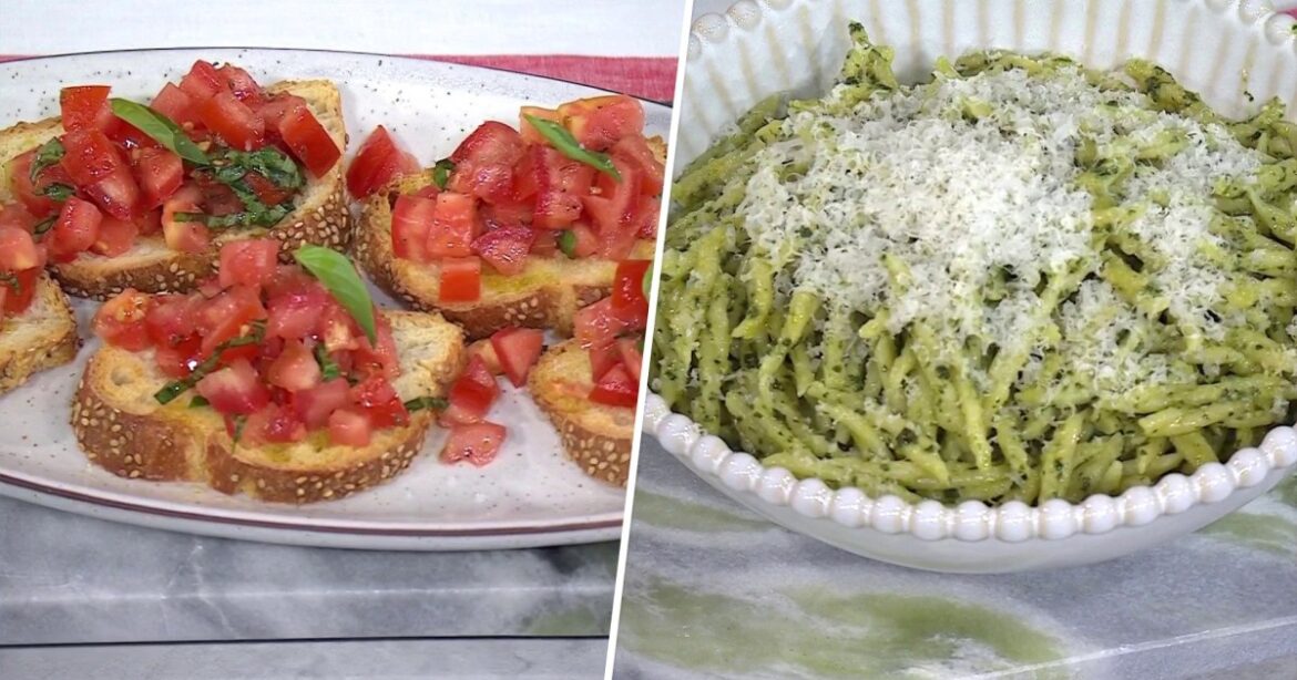 Bruschetta Al Pomodoro and Trofie Al Pesto: Get the Recipes! Bruschetta Al Pomodoro and Trofie Al Pesto: Get the Recipes!