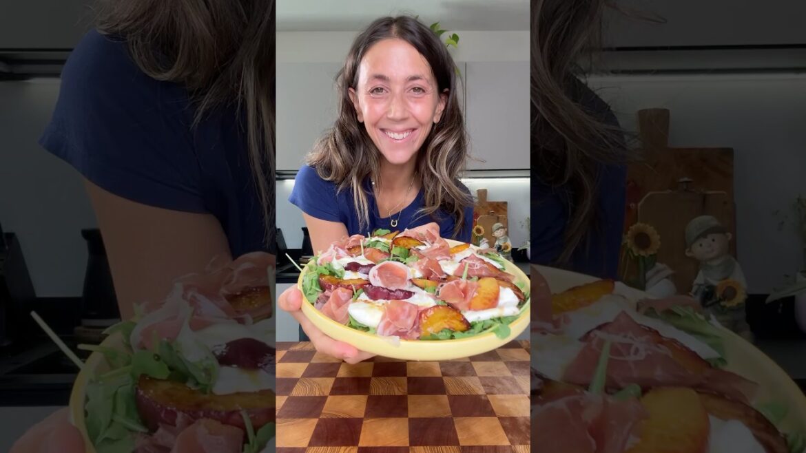 Insalata rucola e pesche ￼