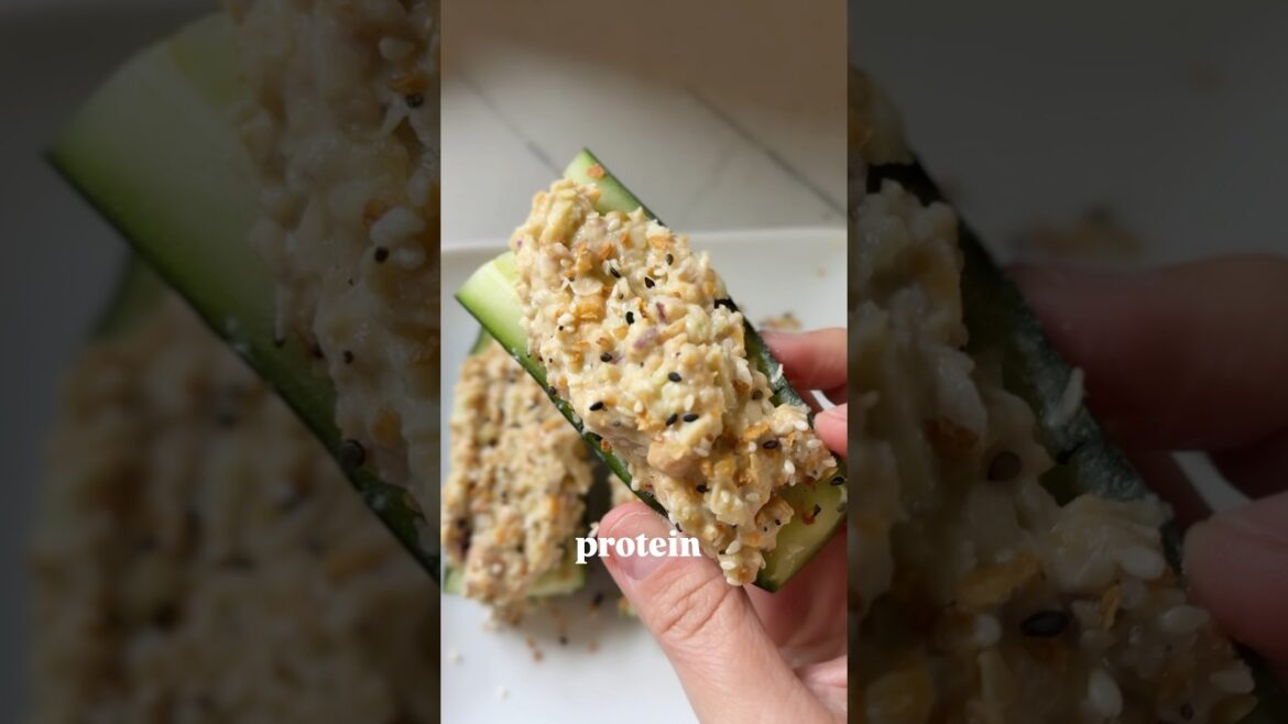 High protein Chickpea Salad Boats #highproteinvegan #veganweightloss #plantbased