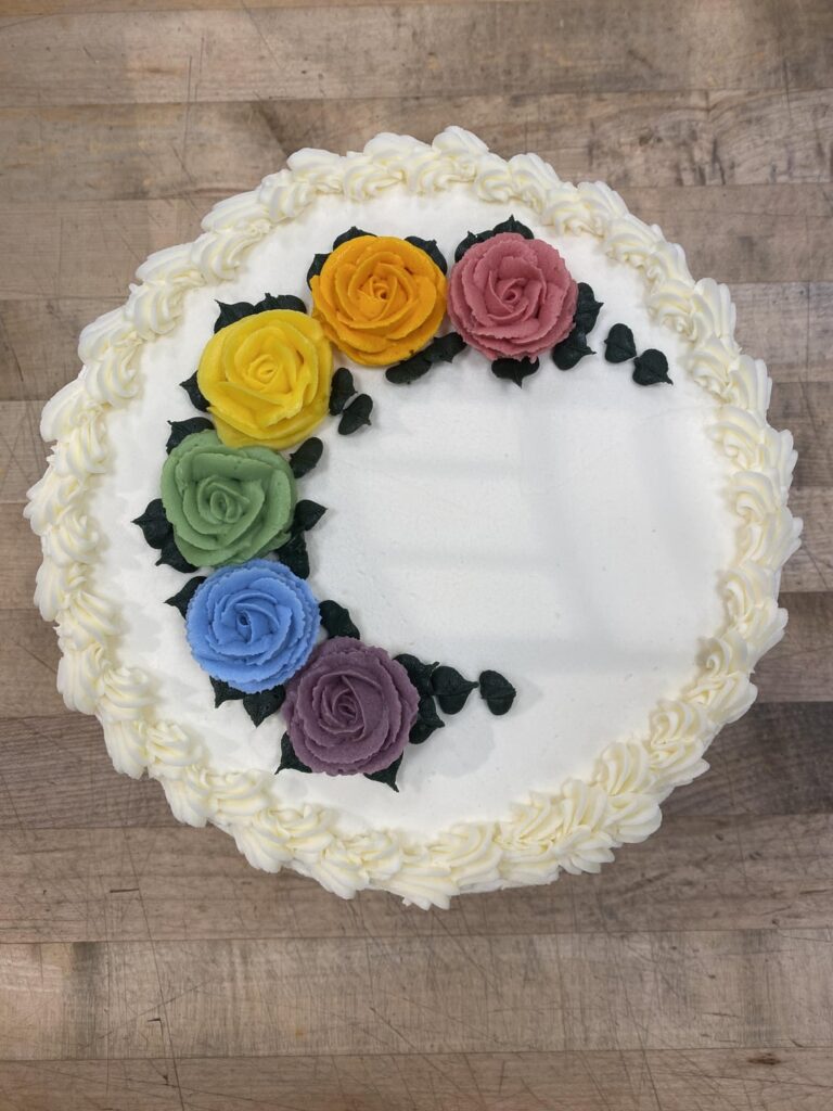 Some fun floral cakes I made at work the other day