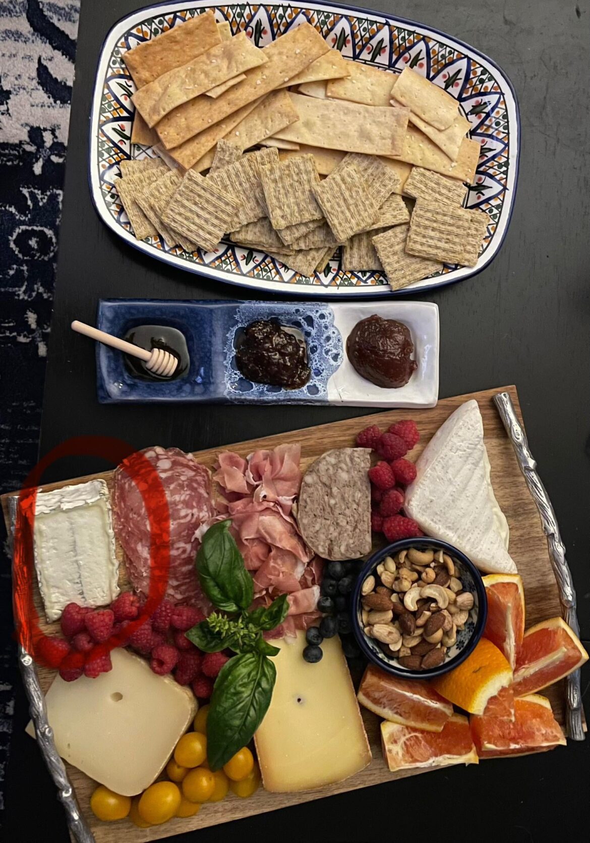 Looking for the name of the circled cheese, described as “Humboldt Fog but better”. I think it started with an L but the store didn’t label anything