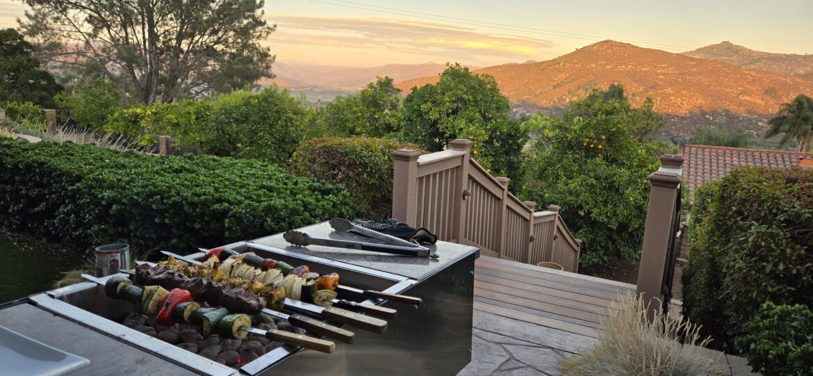 Home made grill with my new view