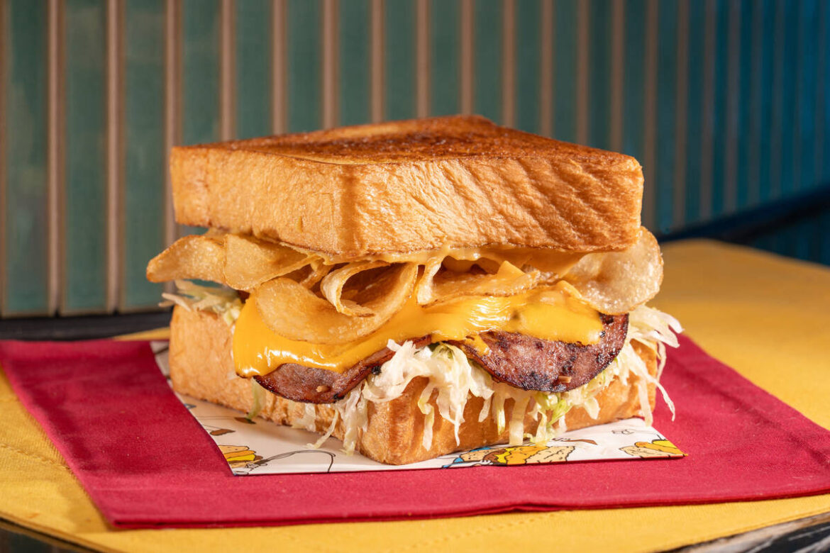 The Fried Bologna Sandwich at Turkey and the Wolf inside Via Via Food Hall in The Venetian. (Th ...